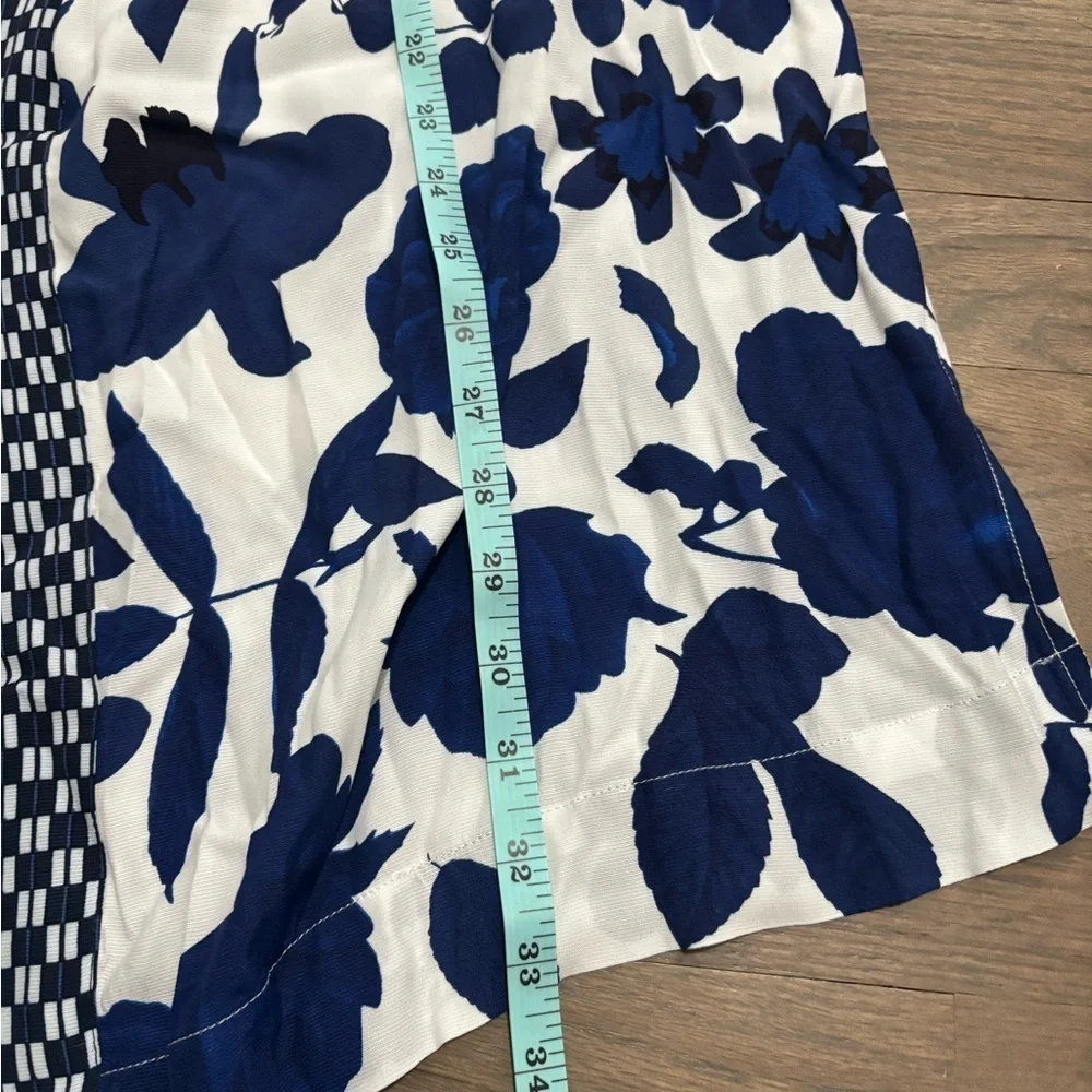 CAbi | #5661 Blue & White Floral Kimono Open Front Jacket - Size: M/L